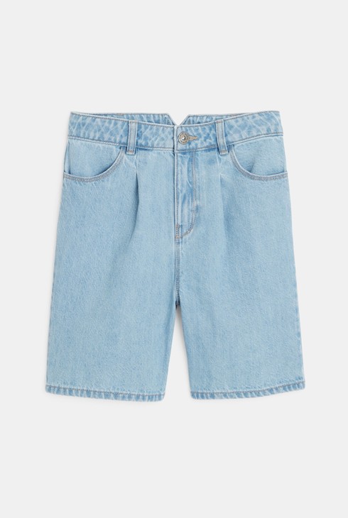 Girl's faded blue denim Bermuda shorts 2