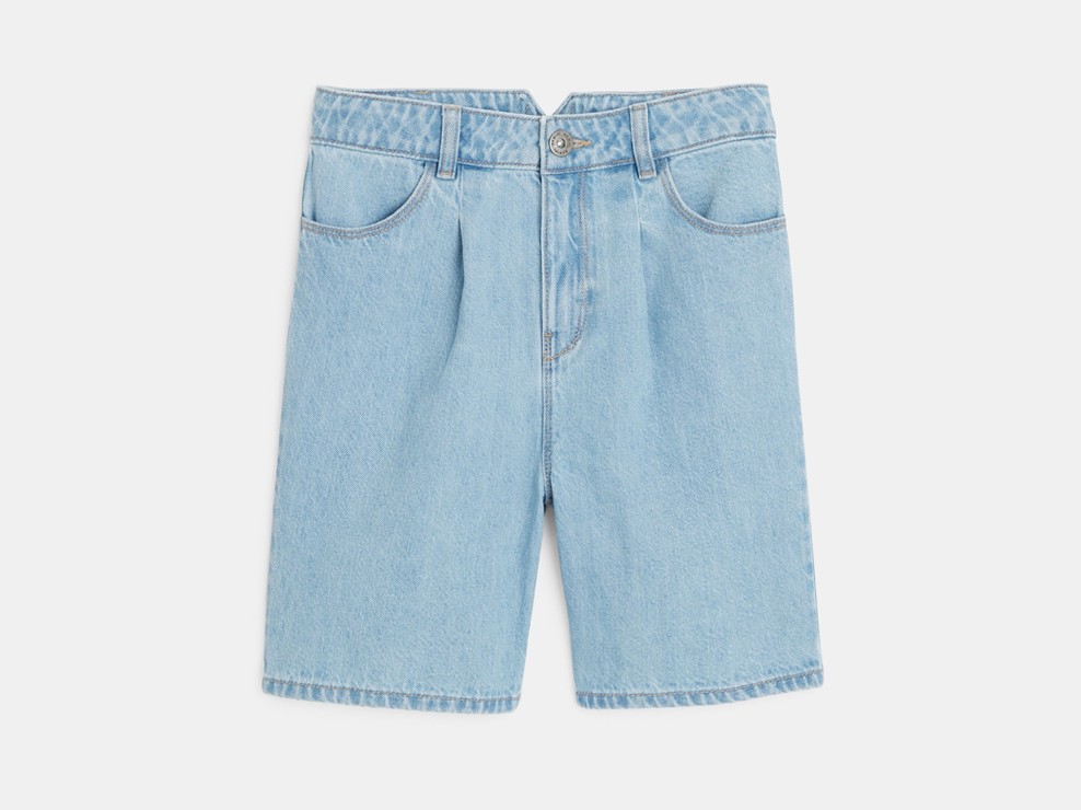 Bermuda en jean délavé bleu Fille 2