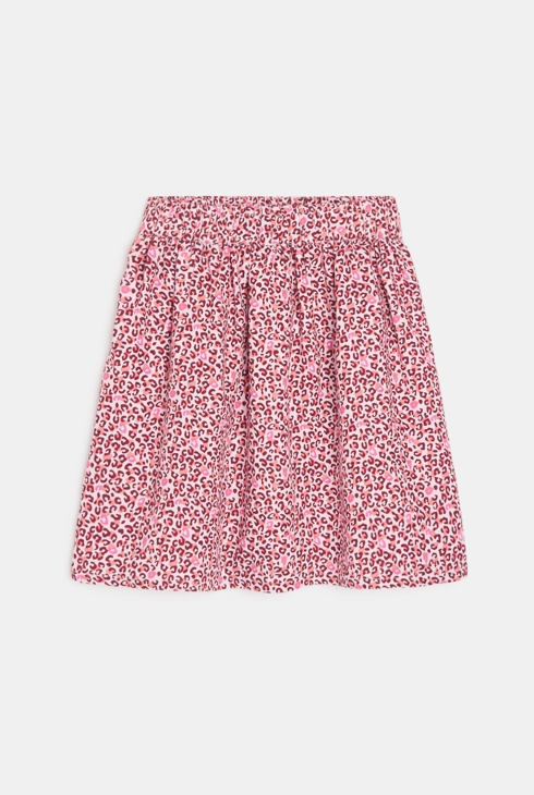 Falda fluida estampado leopardo rosa niña 1