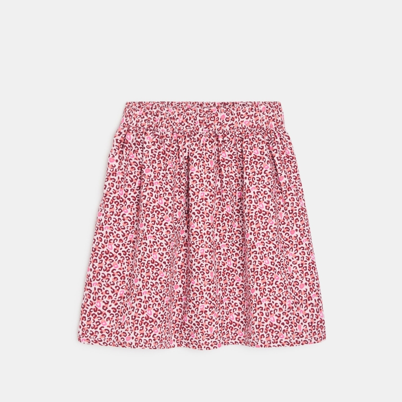 Fließender Rock Leopardenmuster rosa Mädchen