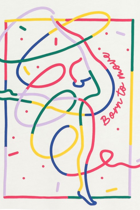 T-shirt manches courtes à message blanc Fille