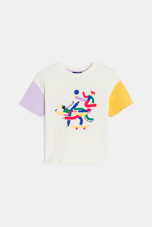 Camiseta manga corta con mensaje blanco niña 1
