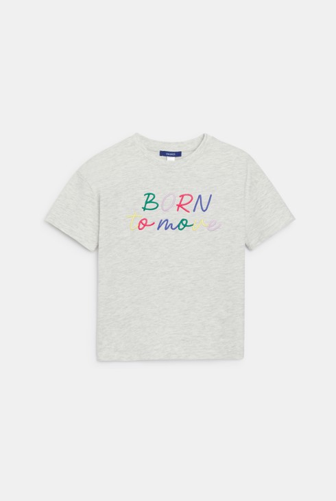 Siva prošarana majica s porukom za djevojčice 2