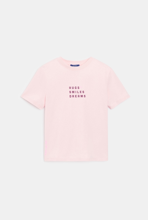 Camiseta con mensaje rosa pastel niña 1