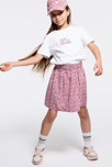 Camiseta con mensaje rosa blanco niña 4