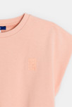 Sweat-shirt manches courtes uni rose Fille 3