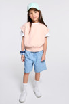 Sweat-shirt manches courtes uni rose Fille 4