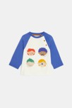 T-shirt manches longues expressions bleu bébé garçon