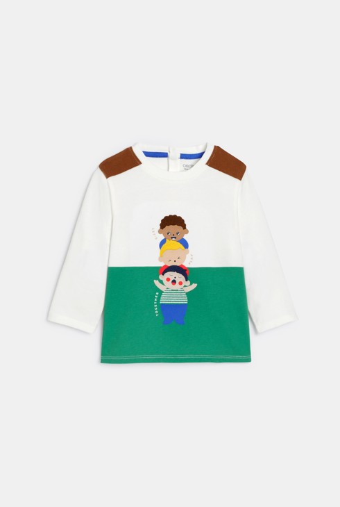 Camiseta de manga larga verde bebé niño 1