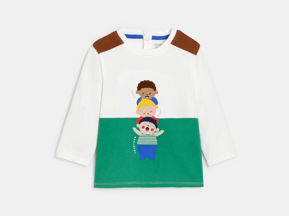 Langarm-T-Shirt grün Kleinkind Junge 2