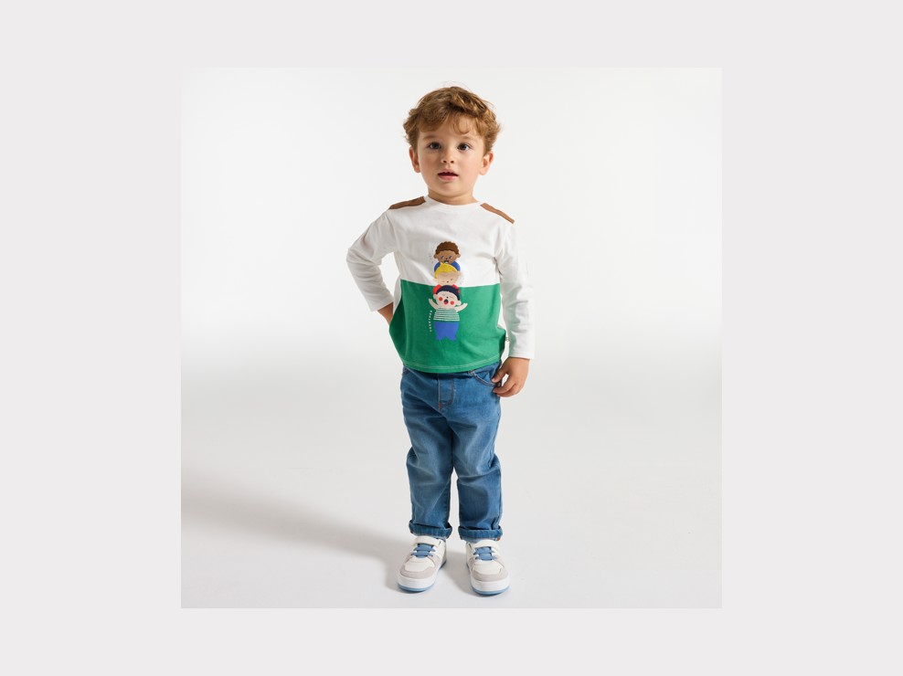 Langarm-T-Shirt grün Kleinkind Junge 1