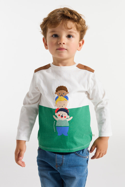 T-shirt manches longues vert bébé garçon 2