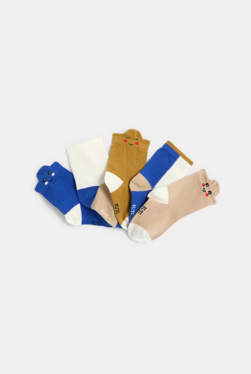 Chaussettes émotions bleu bébé garçon (lot de 5)