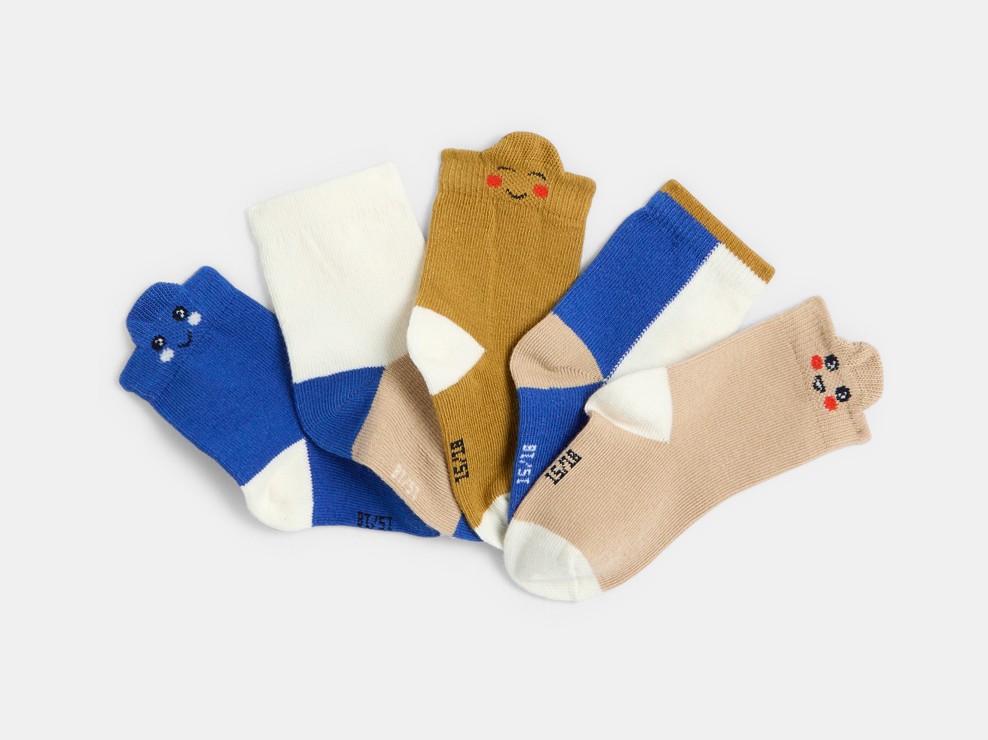 Chaussettes émotions bleu bébé garçon (lot de 5) 1