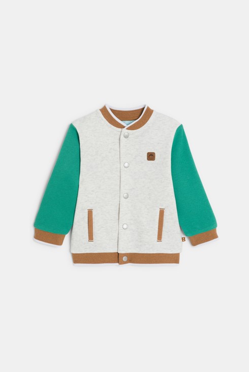 Blouson teddy molleton vert bébé garçon 1