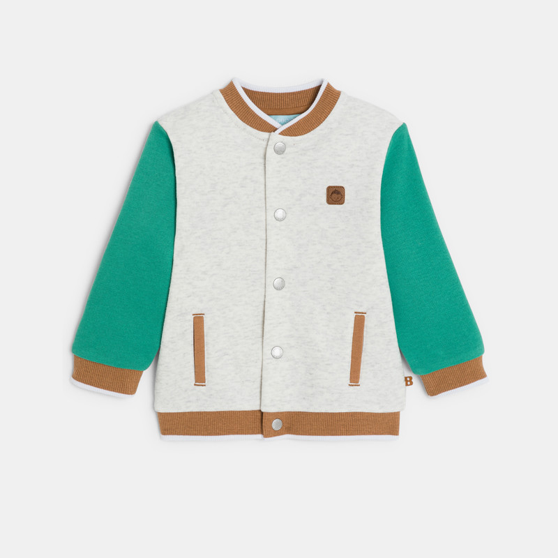 Collegejacke Molton grün Kleinkind Junge