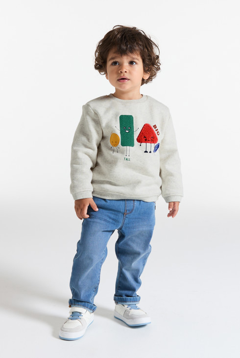 Sweat-shirt garçon gris 1
