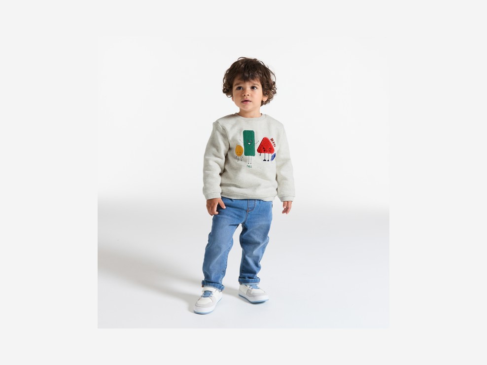 Sweat-shirt garçon gris 1