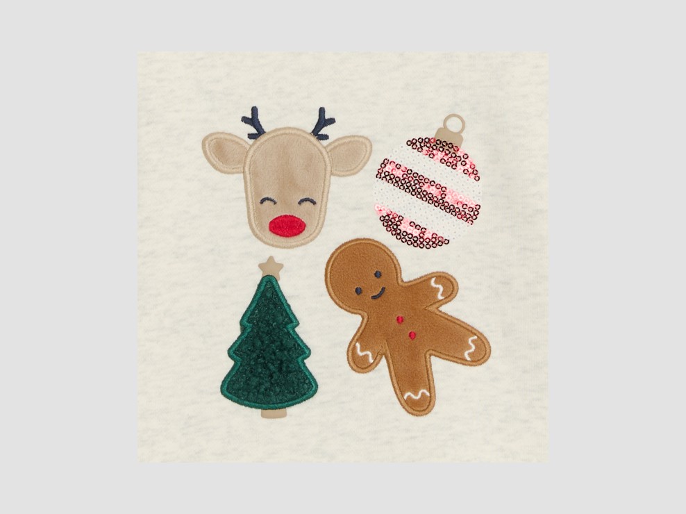 Sweatshirt beige festliches Motiv Kleinkind Junge 2