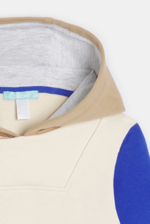 Sweat à capuche molleton beige bébé garçon