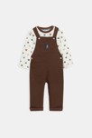 Salopette et t-shirt marron bébé garçon