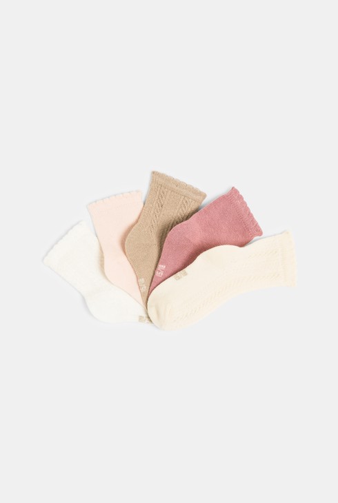 Chaussettes fantaisie rose bébé fille (lot de 5) 1