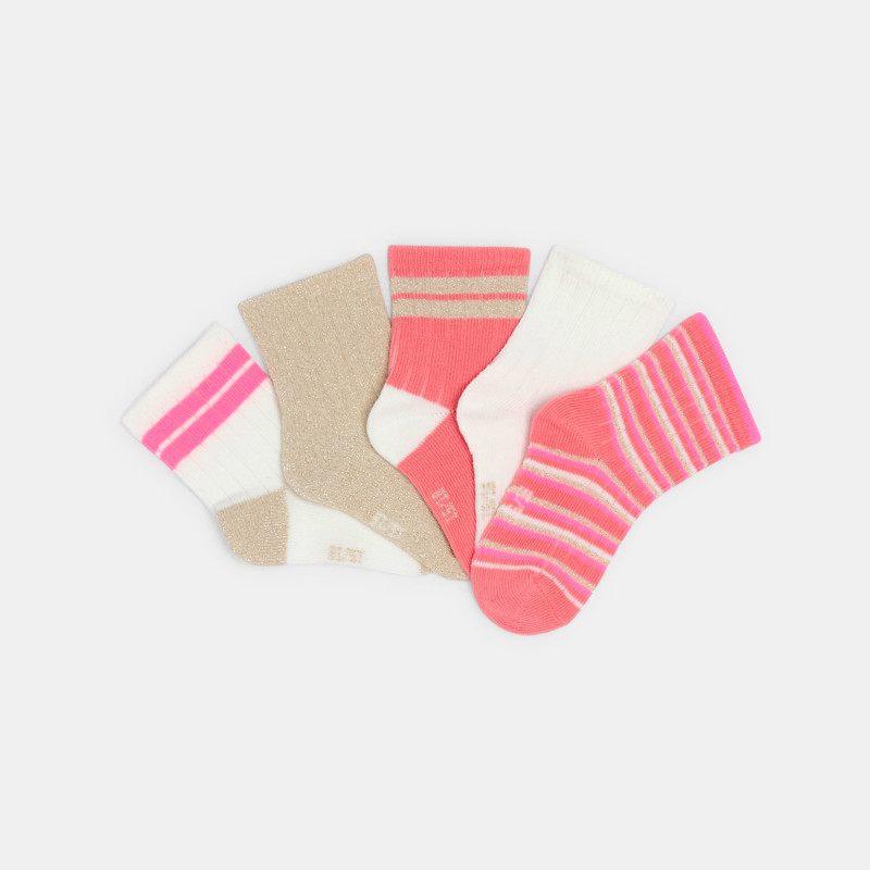 Socken gestreift rosa Kleinkind Mädchen (5er-Pack)