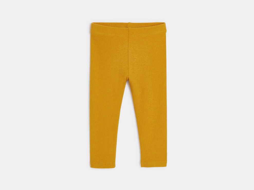 Weißes Sweaterkleid aus Molton und Leggings für kleine Mädchen 2