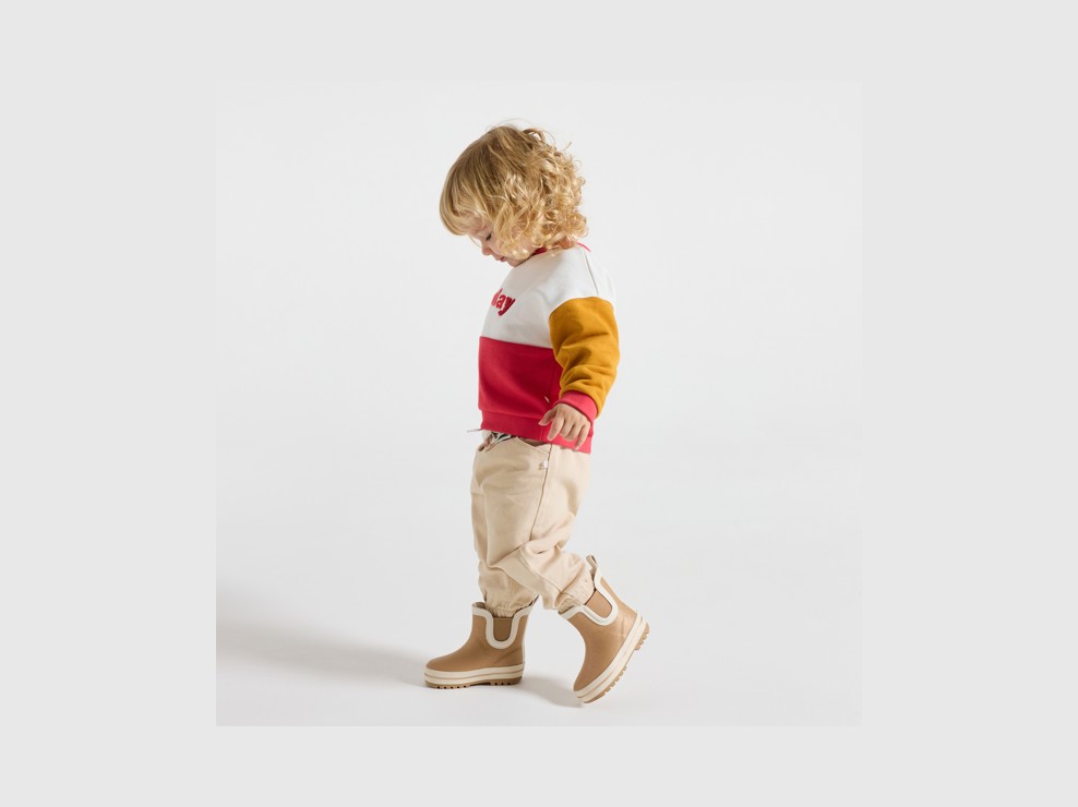 Pantalon ceinture fantaisie beige bébé fille 1