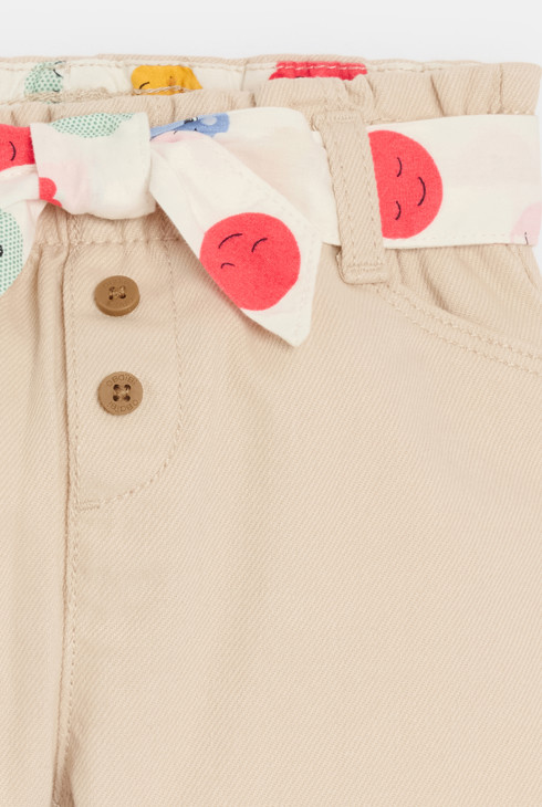 Pantalon ceinture fantaisie beige bébé fille