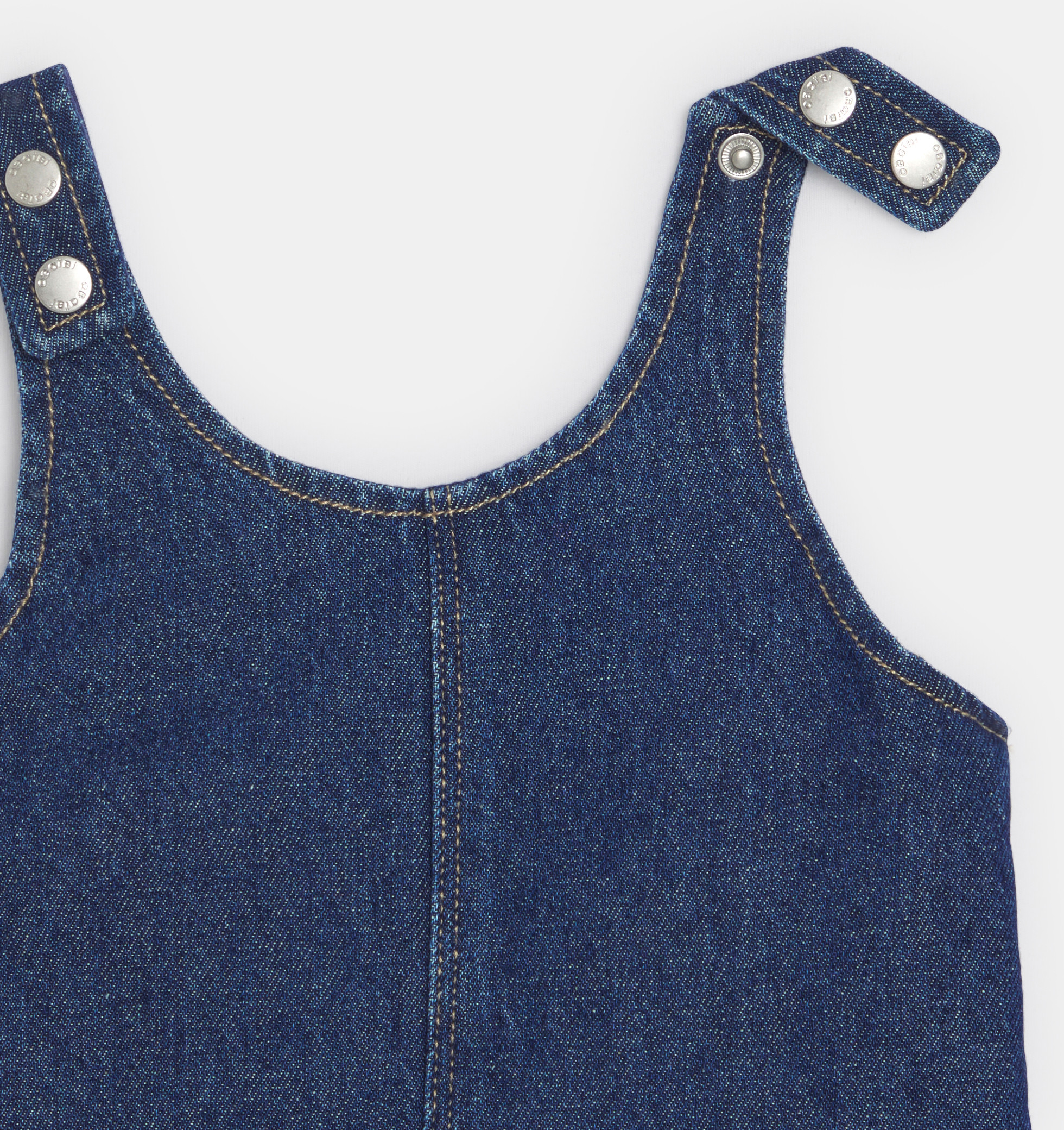 Plava traper haljina na tregere za bebe djevojčice 2