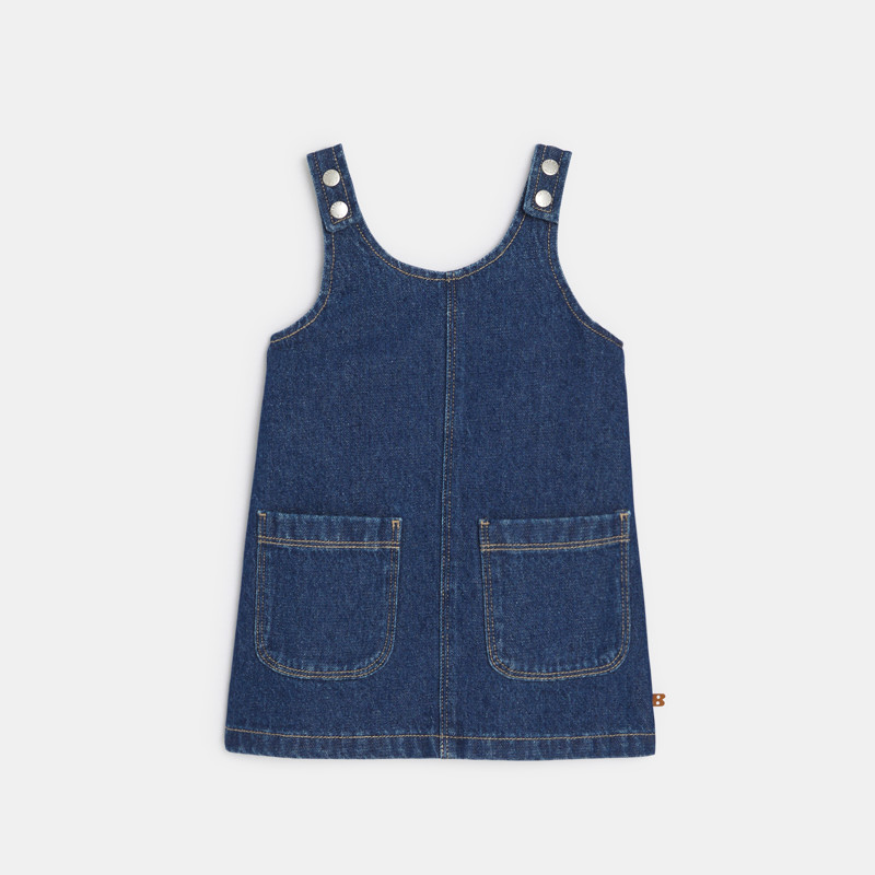 Blaues Latzkleid aus Denim für kleine Mädchen