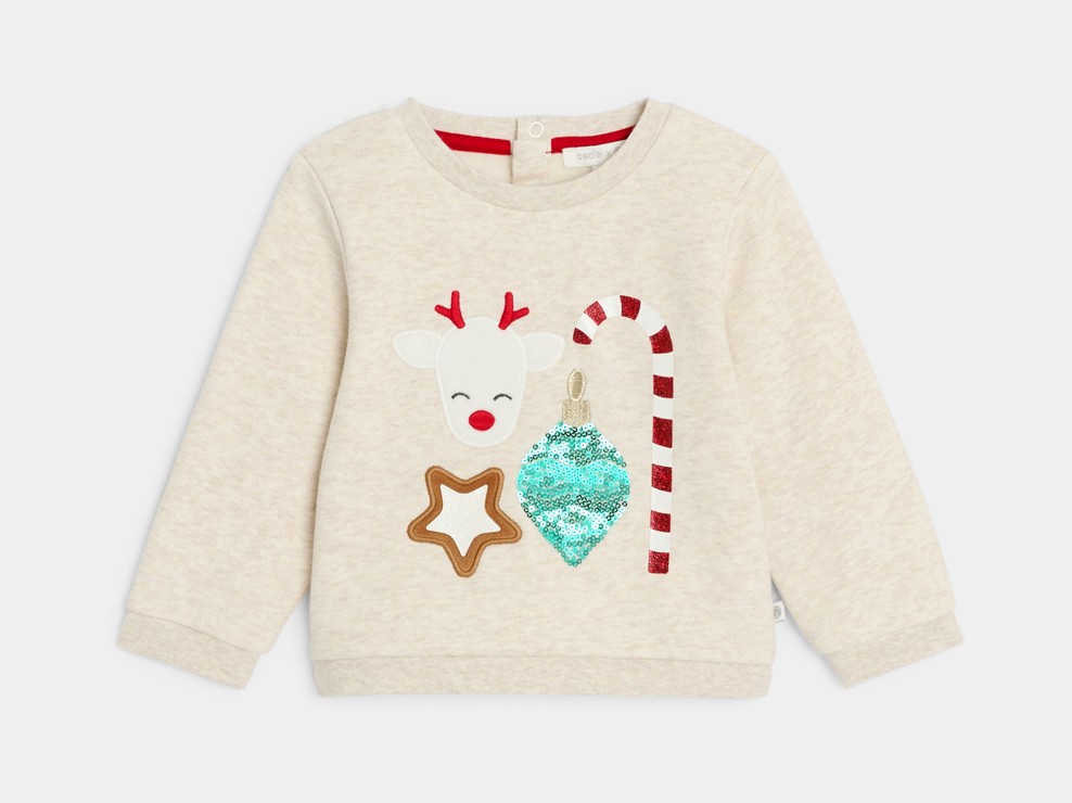 Wit sweatshirt met relief voor baby's - uniseks 1