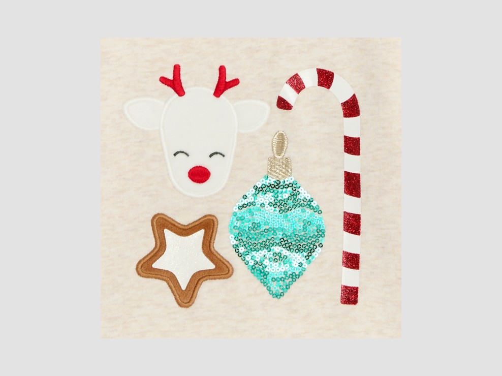 Wit sweatshirt met relief voor baby's - uniseks 2