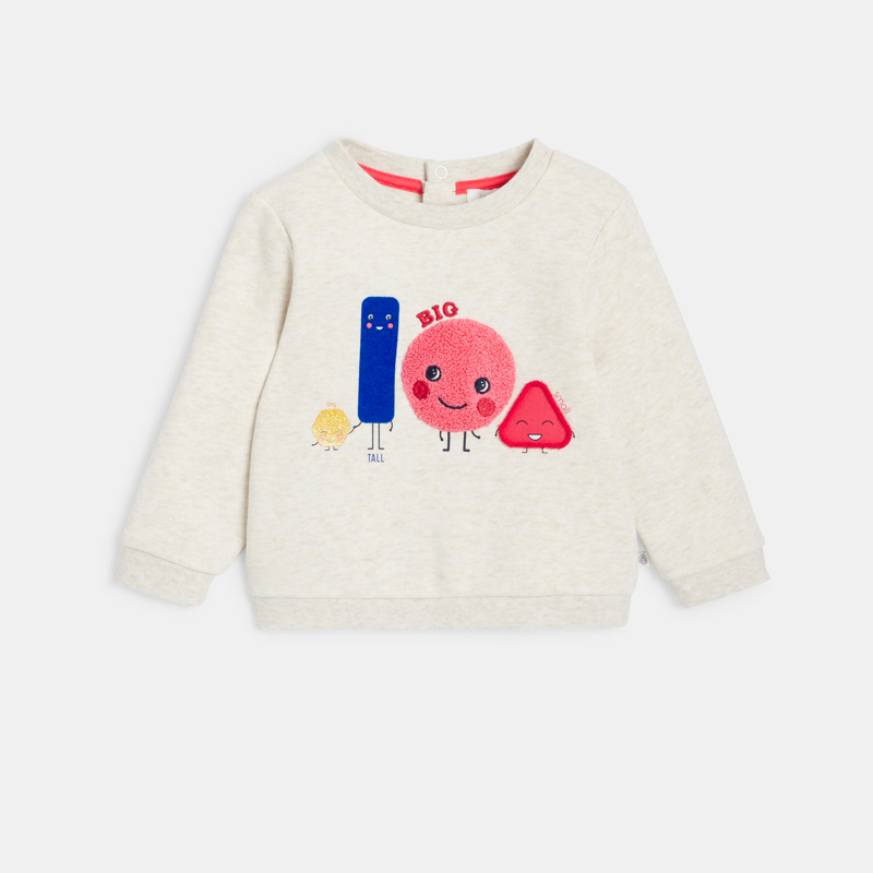 Sweatshirt Molton Sensorik weiß Kleinkind Jungen Mädchen