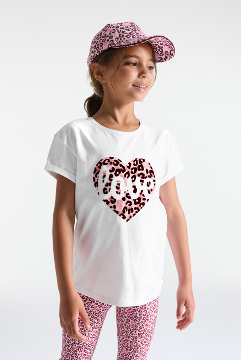 Bijela majica s porukom Love za djevojčice 2