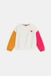 Sweat-shirt en molleton colorblock gris Fille