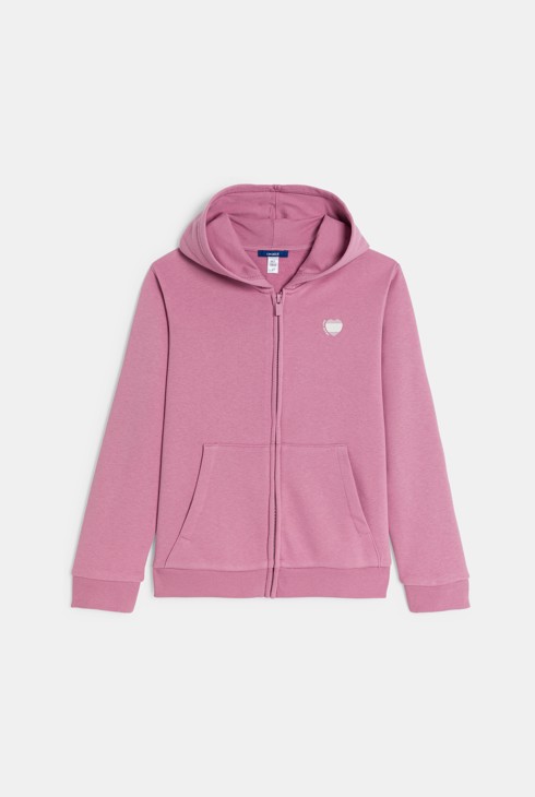 Sudadera con capucha rosa niña 1