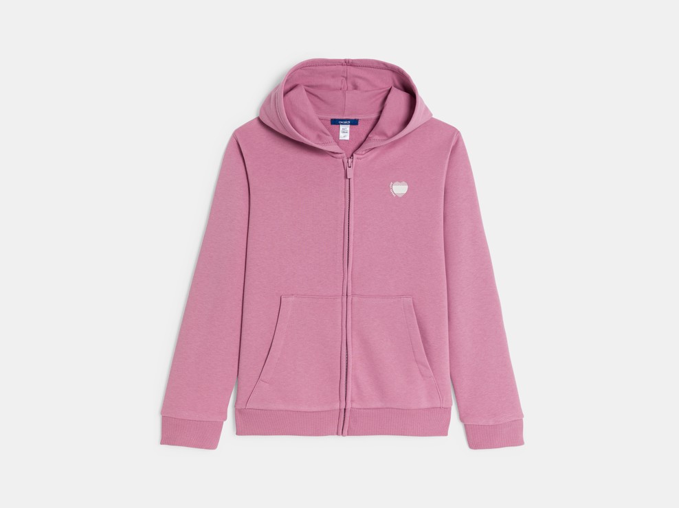 Sudadera con capucha rosa niña 1