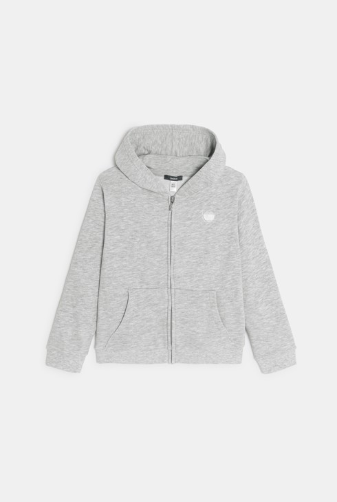 Sweat-shirt à capuche gris Fille 1