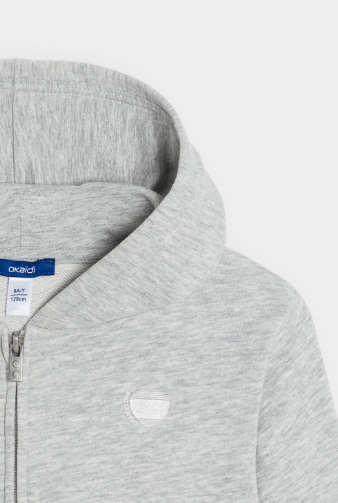 Sweat-shirt à capuche gris Fille