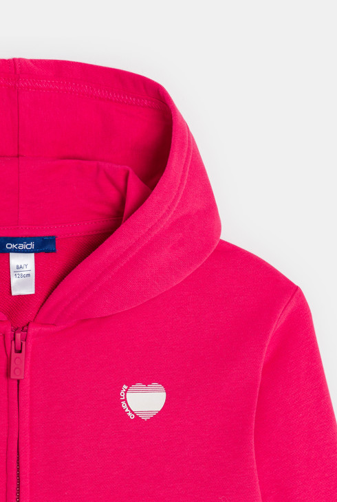Sweat-shirt à capuche rouge Fille