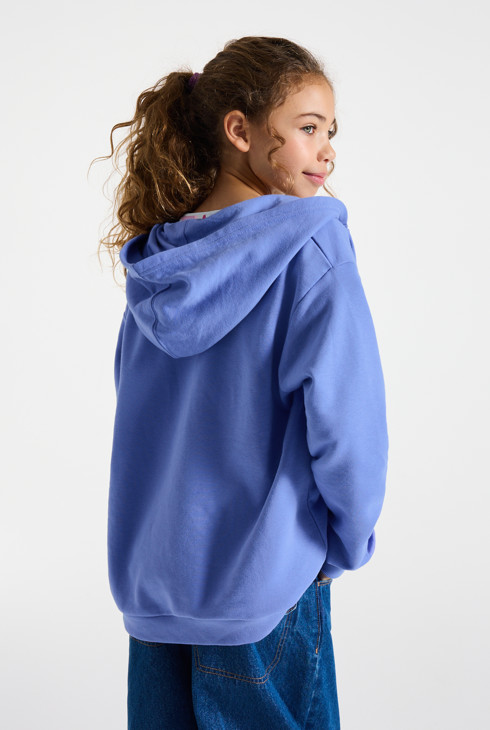 Sweat-shirt à capuche violet Fille 2
