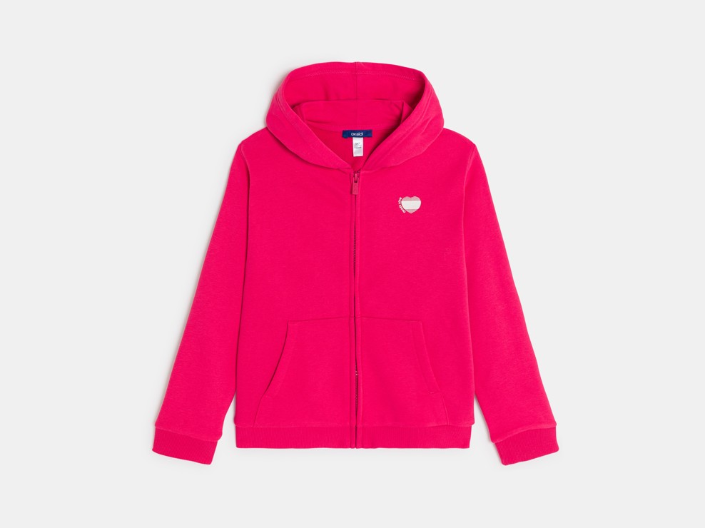 Sweat-shirt à capuche rouge Fille 2