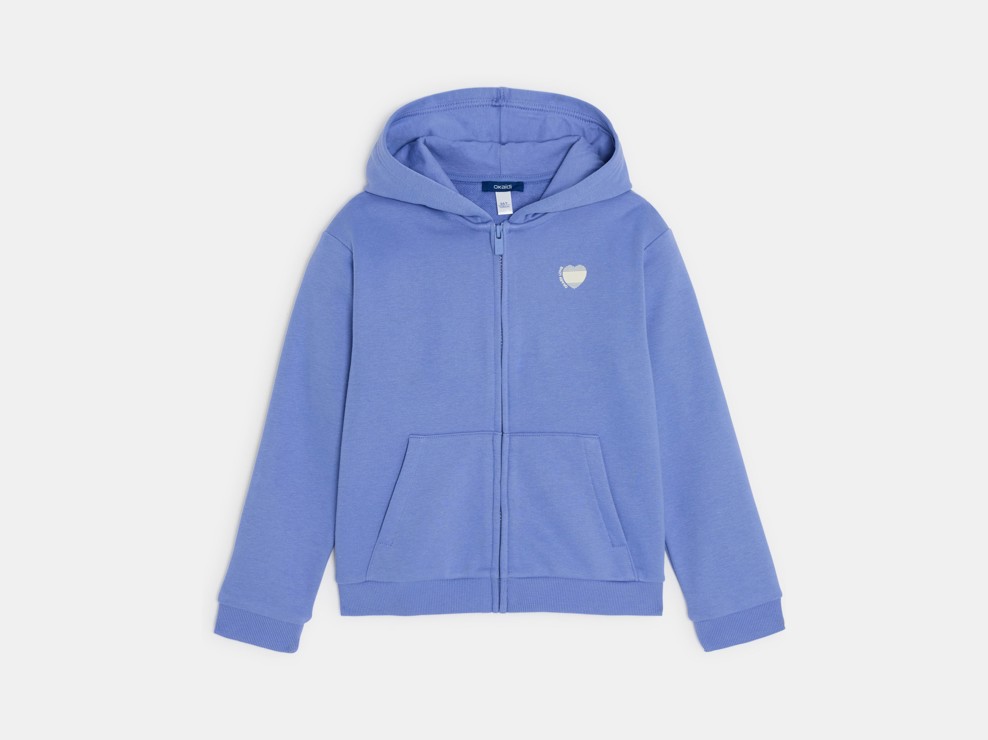 Paarse sweater met kap voor meisjes 2