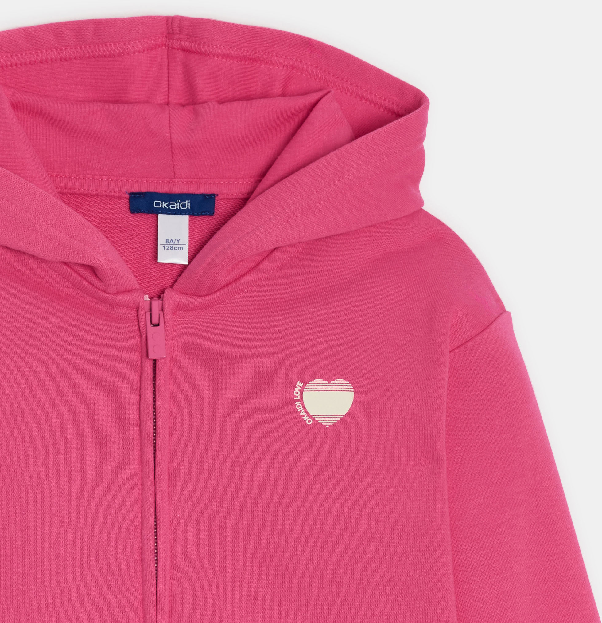 Sweat-shirt rose à capuche Fille