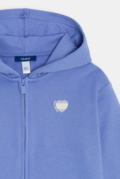 Sweat-shirt à capuche violet Fille 2