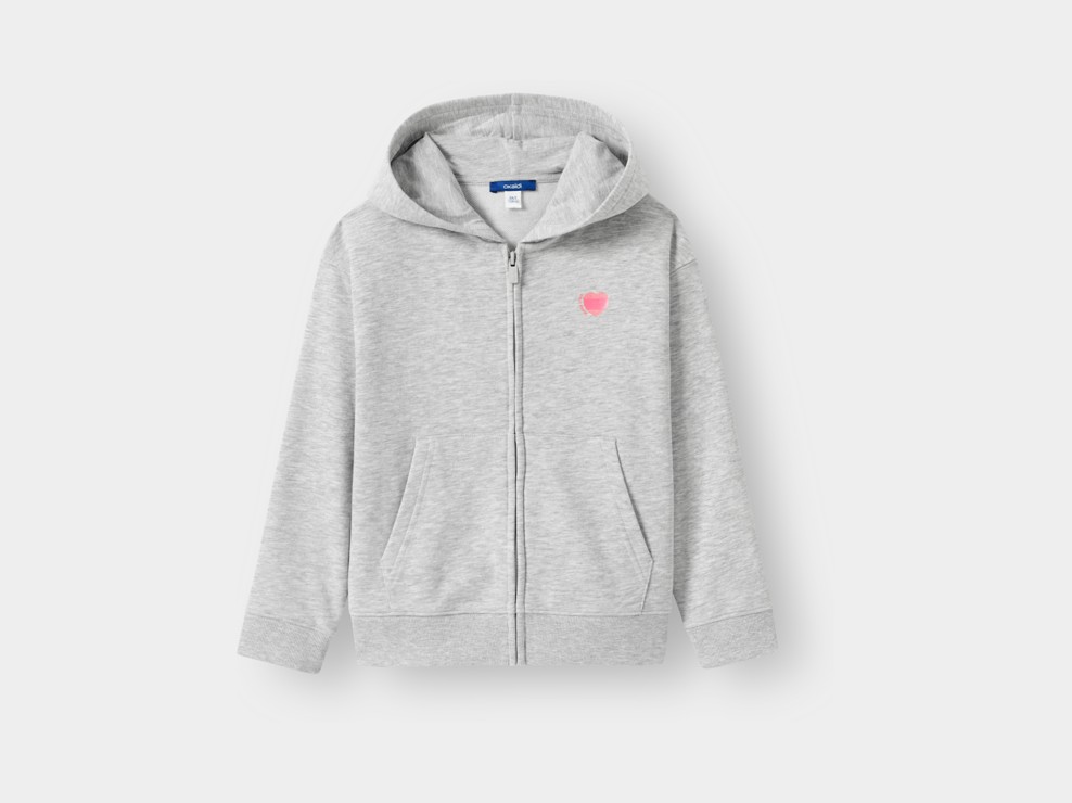Sweat-shirt à capuche gris Fille 2