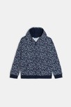 Sweat-shirt à capuche imprimé bleu Fille