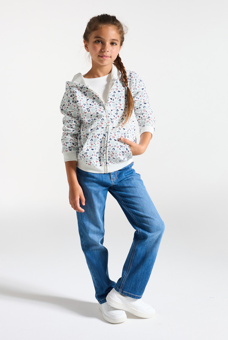 Sudadera con capucha estampada niña 1